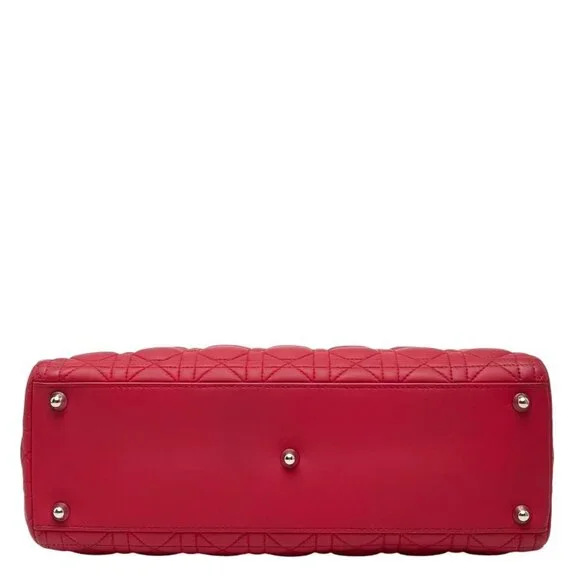 CHRISTIAN DIOR Red Leather Shoulder Bag - Picture 3 of 11